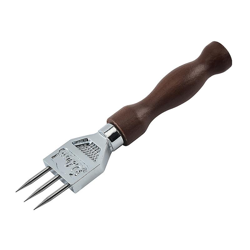 Ice Pick, Stainless Steel Ice Picks with Wooden Handle, Three Prong Ice Crusher for Cocktails and Bartending