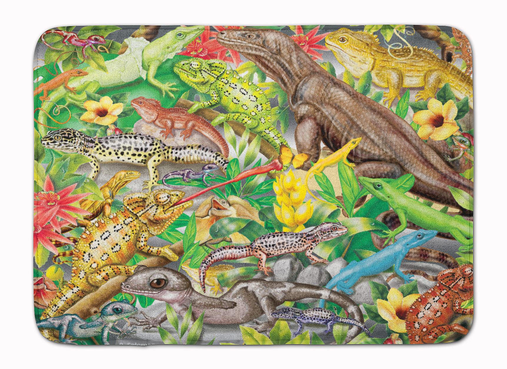 Caroline`s treasures carolines comori prs4047rug șopârlă jungle machine lavabile spuma de memorie mat multicolore 19 x 27