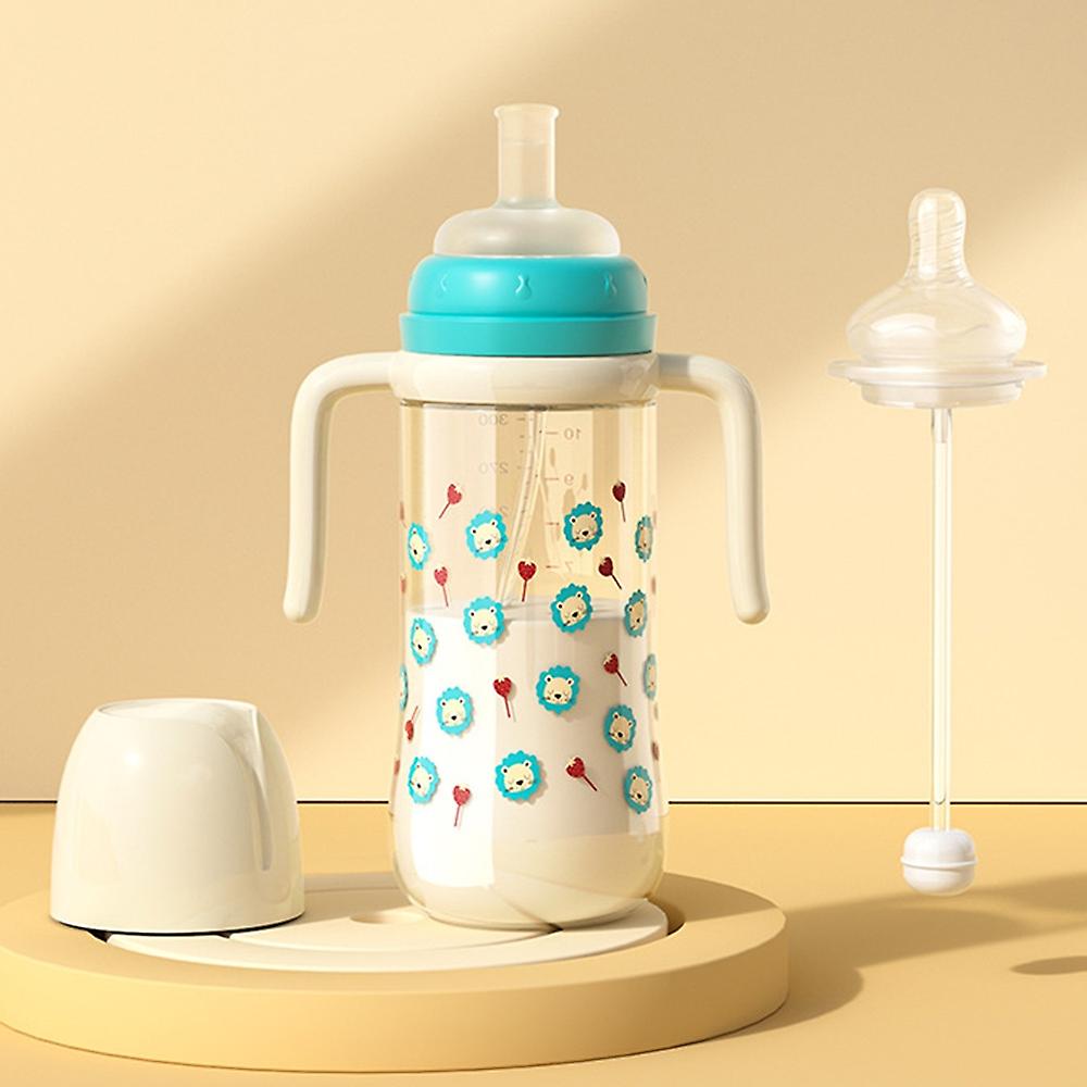 300ml Baby Bottle Temperature Control Scale Baby Feeding Silicone Teat Bottle ST (BPA-Free, NO FDA C