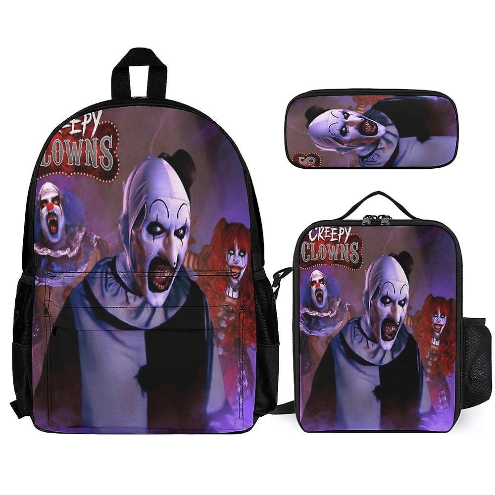 مجموعات حقائب الظهر Terrifier 3 قطع مع حقيبة الغداء ومقلمة