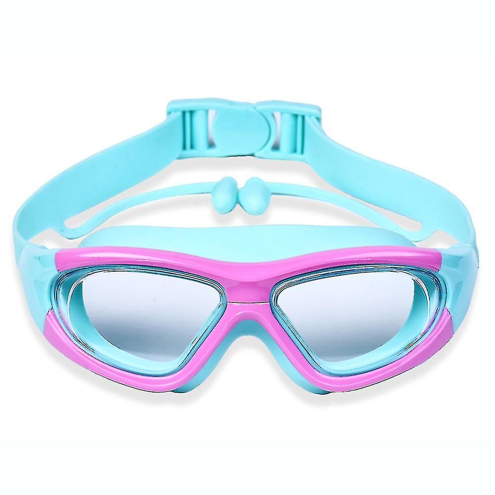 Kids Swim Goggles With Ear&nose Plug Wide Clear View Anit-fog No Leak Water Pool Adjustable Goggle