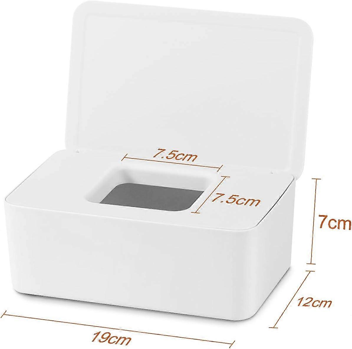 Tissue Box with Lid, Dustproof Wet Wipes Box, Tissue Dispenser for Car, Home Office (White)