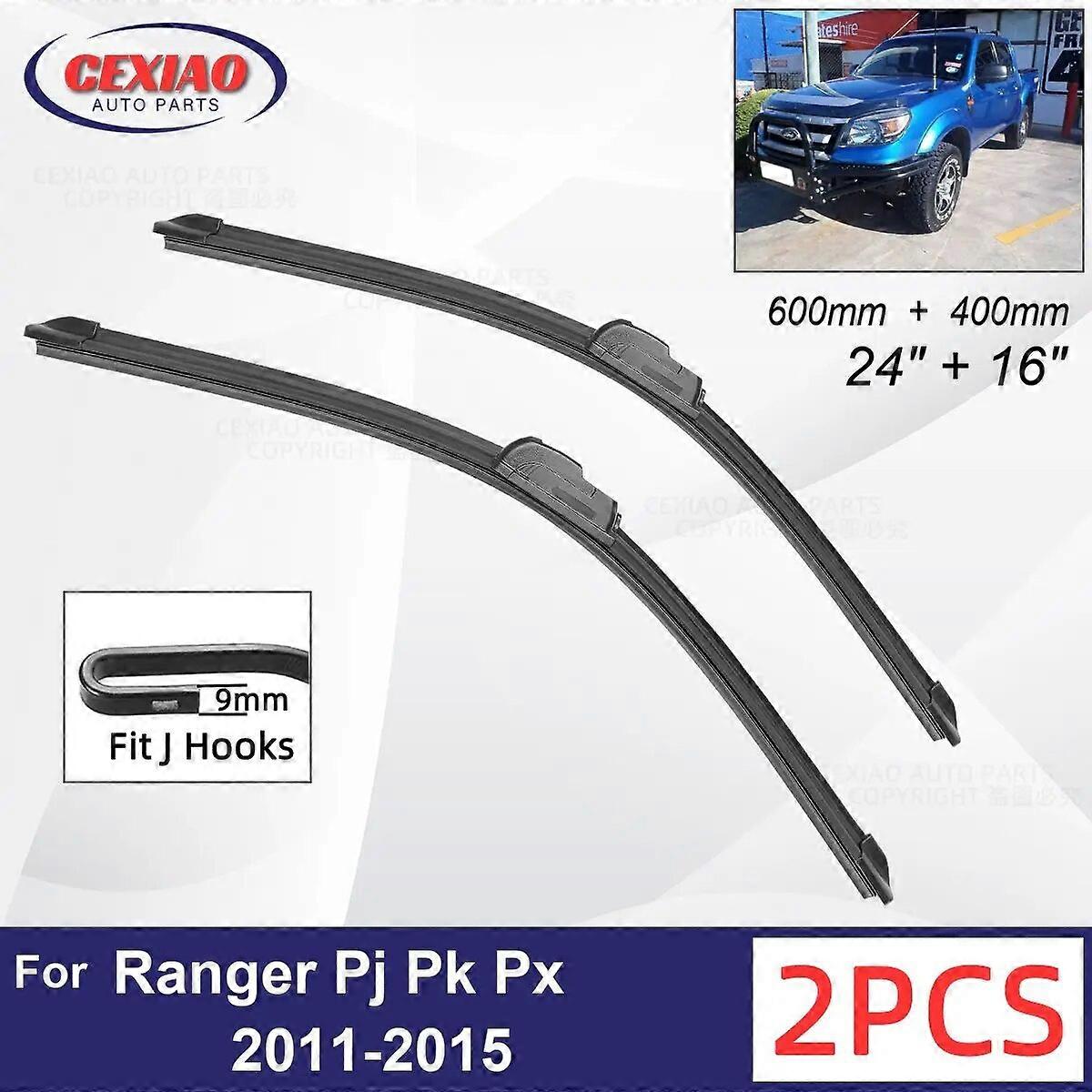 Car Wiper For Ford Ranger Pj Pk Px 2011~2015 Front Wiper Blades Soft Rubber Windscreen Wipers Auto Windshield 24" 16" 600 400mm FN9U4788