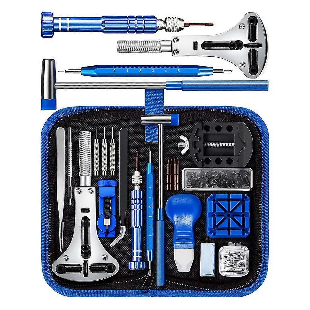 Professional Watch Repair Tool Kit With Replacement Batteries And Instruction Manual