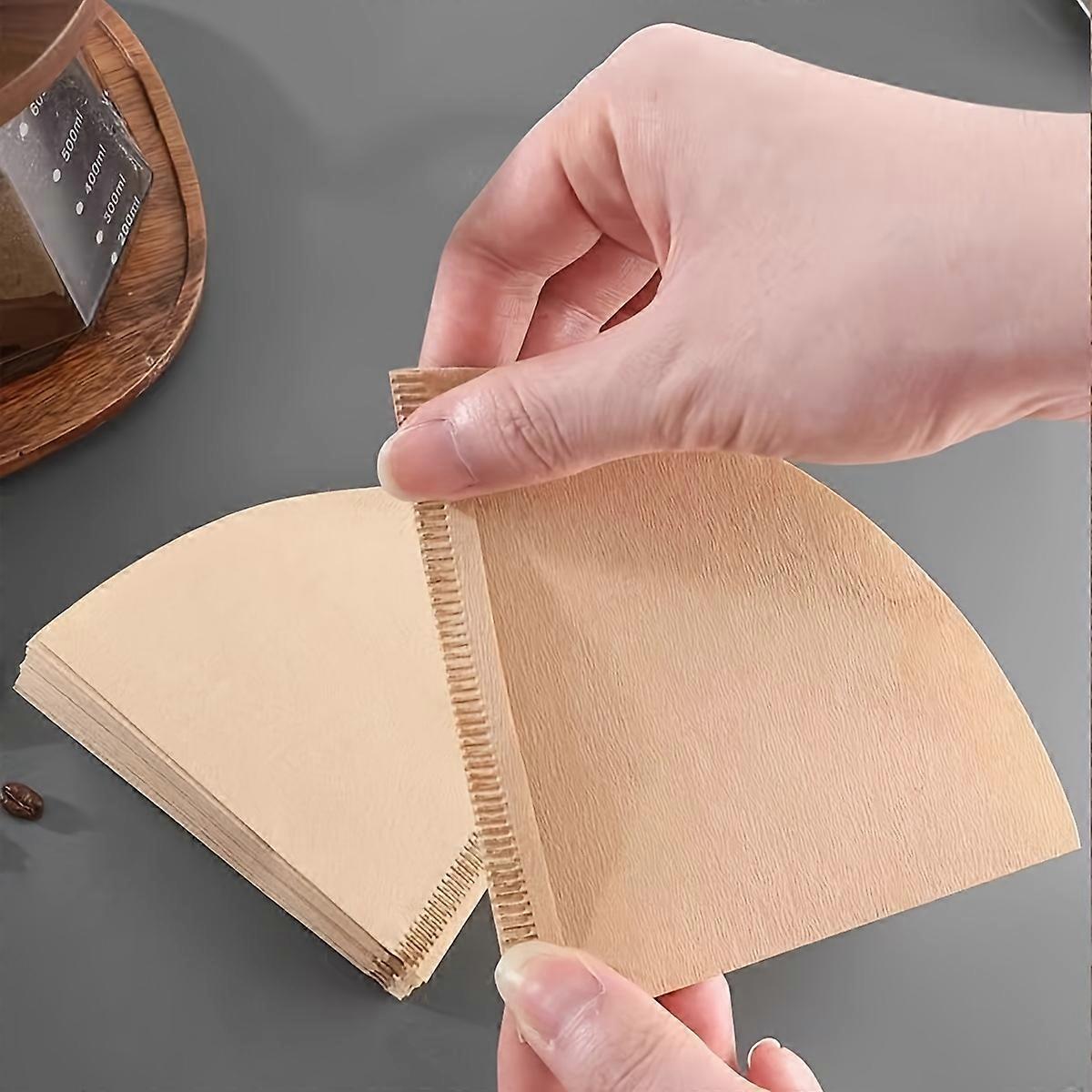 50pcsハンドブリューコーヒー濾紙V60コーヒー濾紙、扇形ドリップコーヒー濾紙、クラウドフィルターカップ、ガラスフィルターカップ、Cに適しています