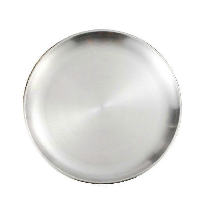 Round Plate, Diameter: 17cm, Style: Brushed Matte Silver