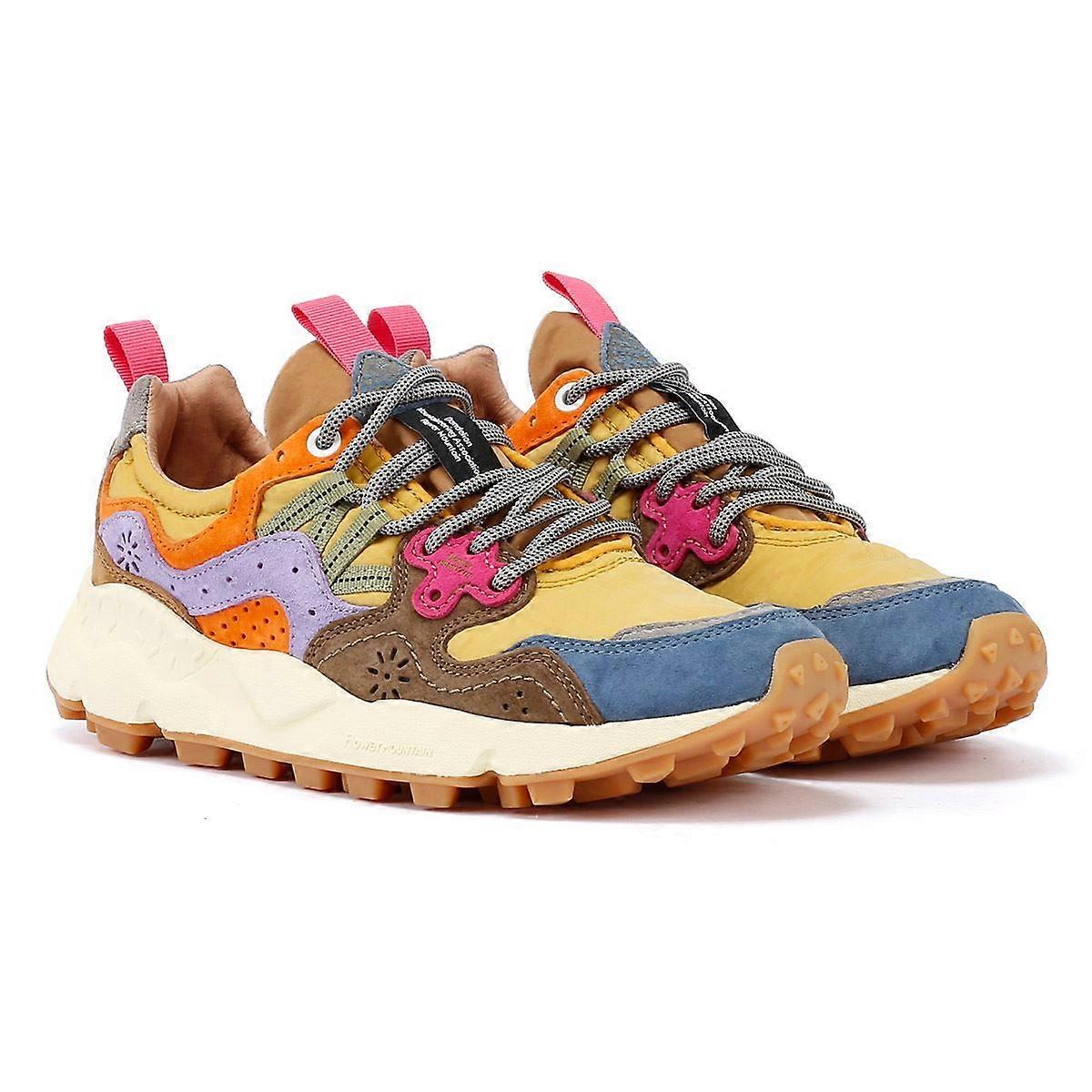 Flower Mountain Yamano 3 Suede Light Blue/Yellow/Brown Trainers