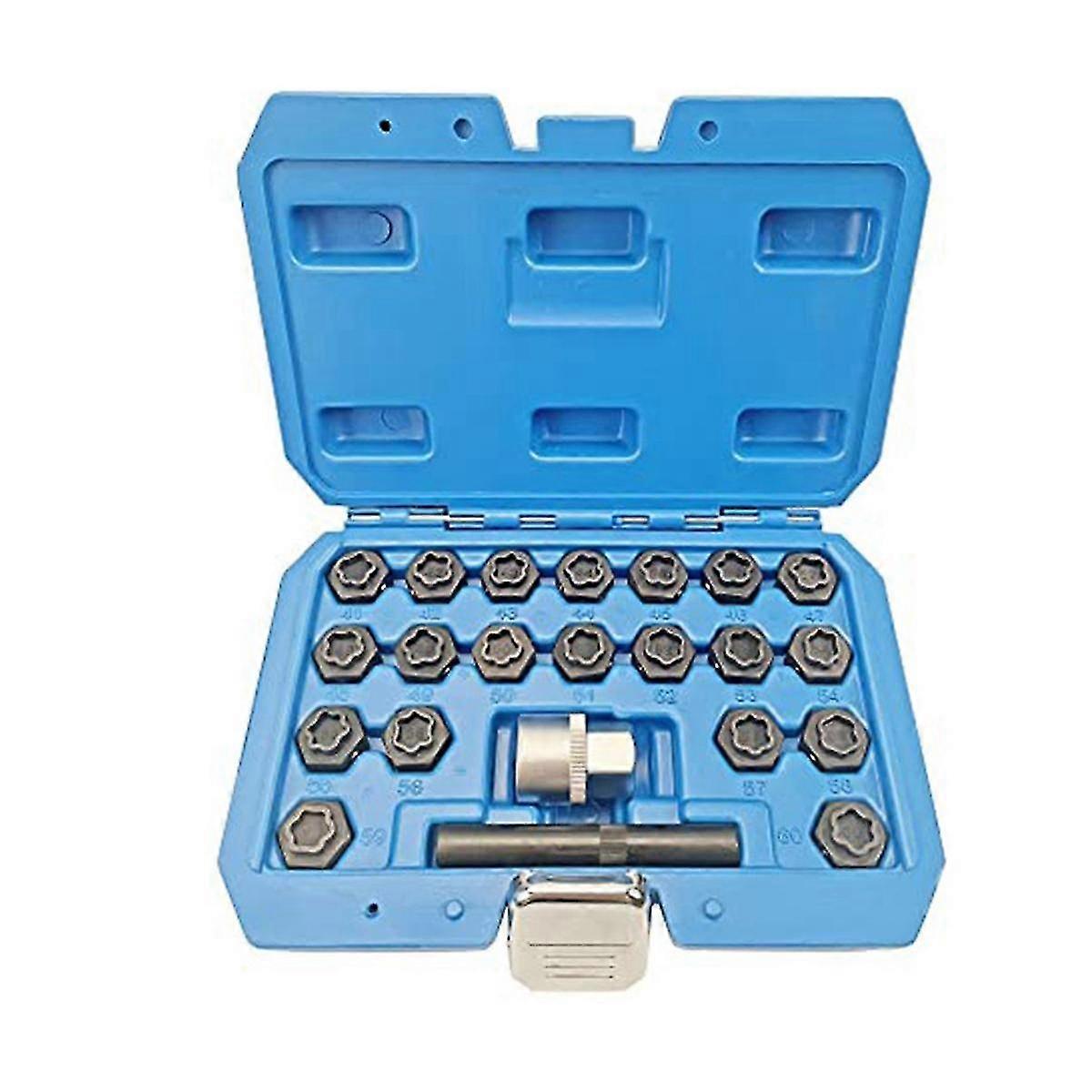 22PCS Radsicherungsmutter-Schlüsselsatz, Radsicherungsmutter-Steckschlüssel-Adaptersatz, Rad-Anti-Diebstahl-Radmutter-Entfernungswerkzeug