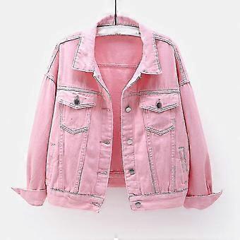Women Spring And Autumn Coats Warm Solid Long Sleeve Denim Jacket Outerwear