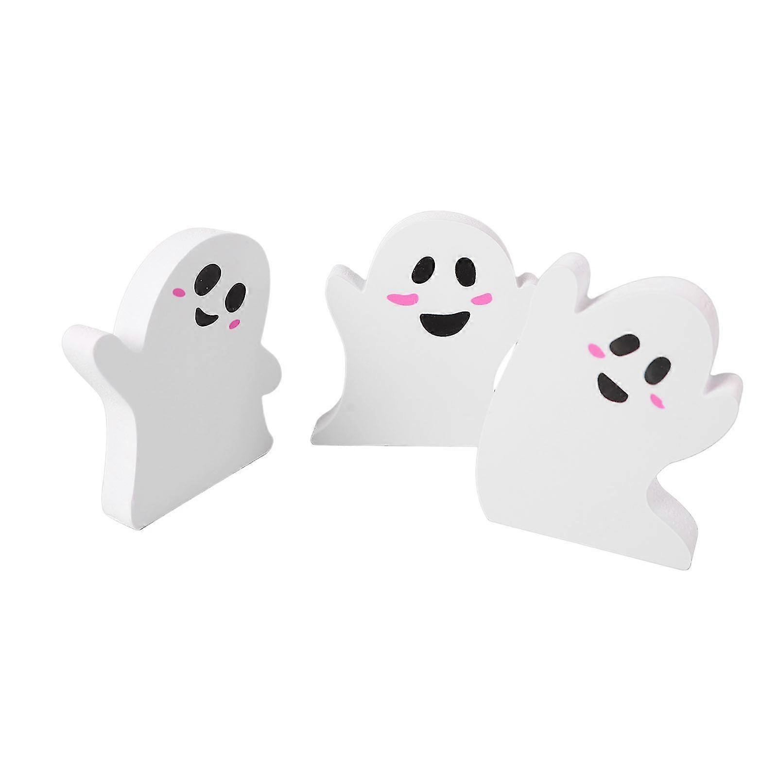 3Pcs Cute Ghost Table Sign Ghost Tray Decor Halloween Decorations for Party Home Shelf Display