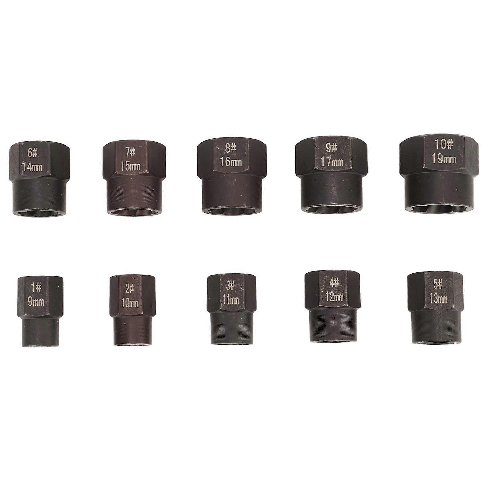 10PCS Star Nut Remover 3/8in Opening Damaged Bolts Screws Nuts Removal Socket Extractor Tools