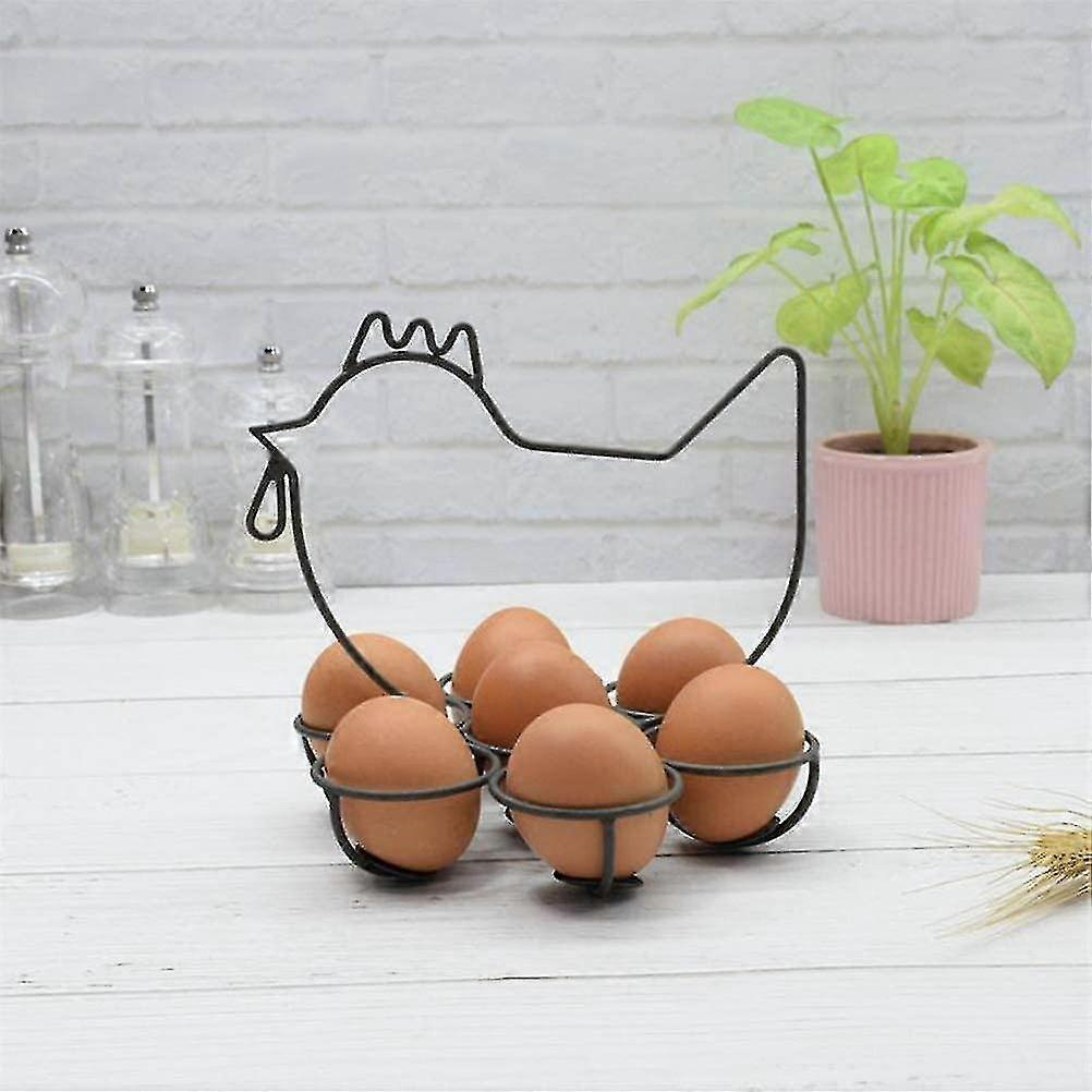 Metal Egg Rack Chicken Pattern Storage For Kitchen Dining Room Easter Decoration