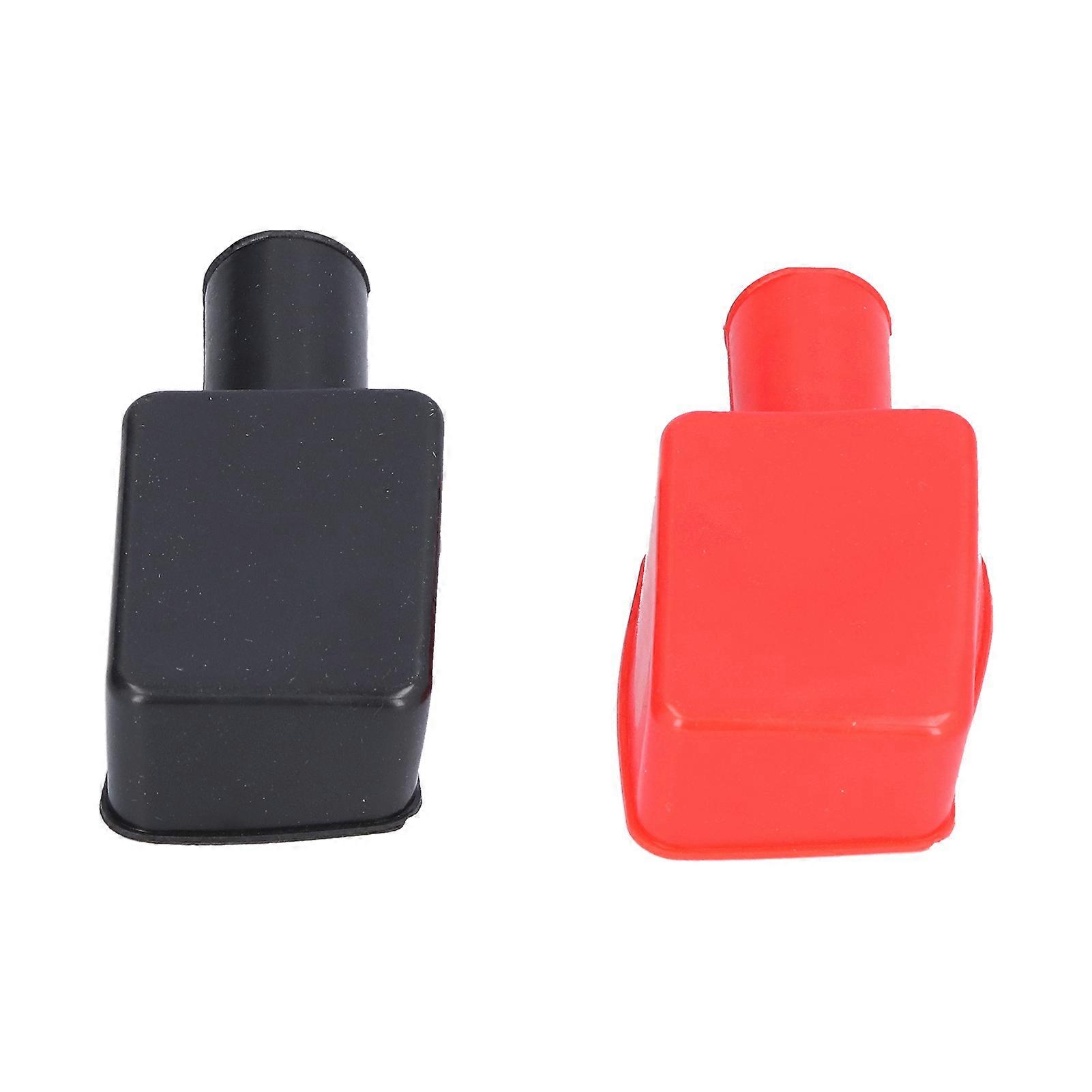 2pcs Battery Terminal Covers Rubber Positive Negative Post Stud Insulating Protective Boot Cap Universal