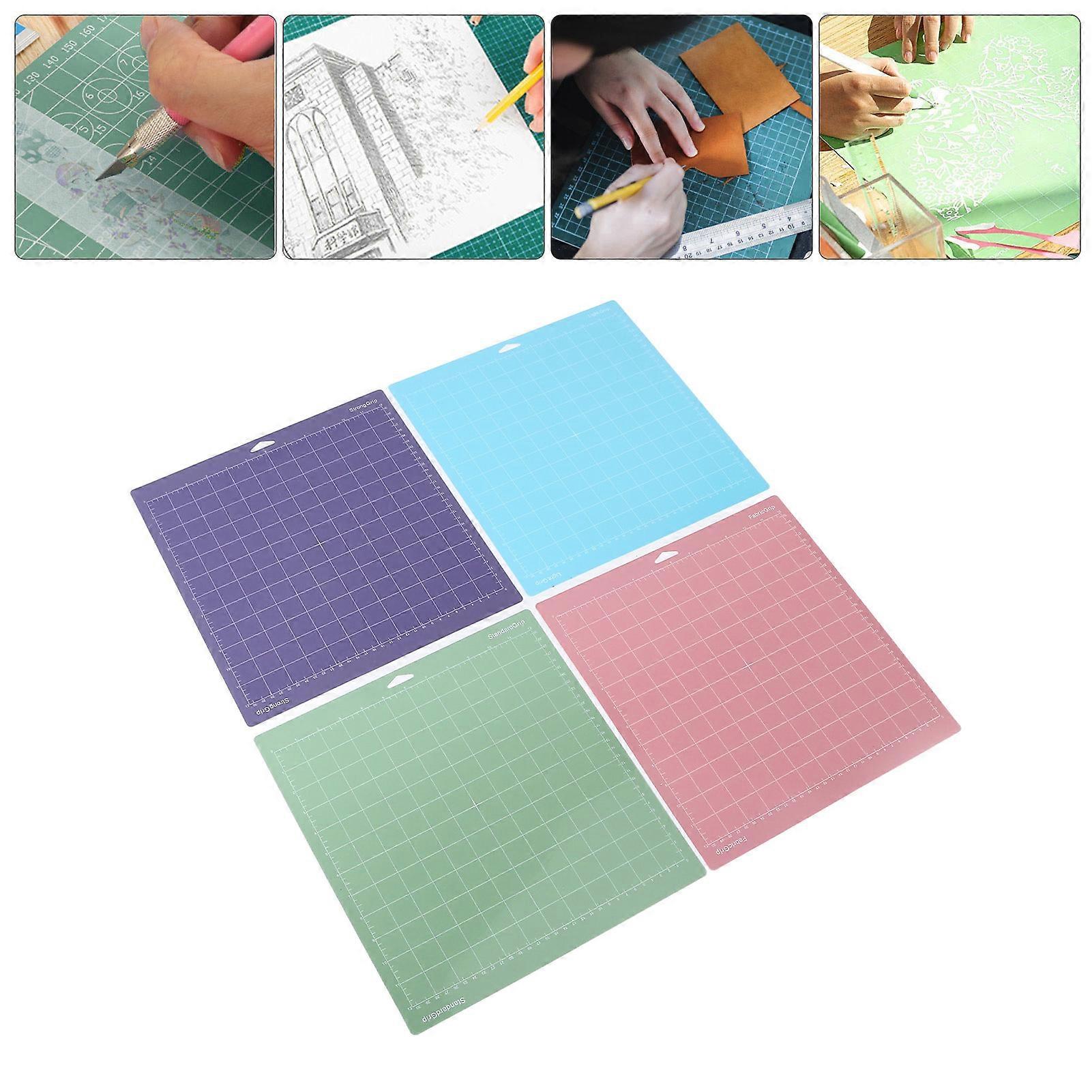 4PCS Cutting Mat 12 X 12in Multicolors Wear Resistance PVC Craft Cutting Board for Scrapbooking Quilting