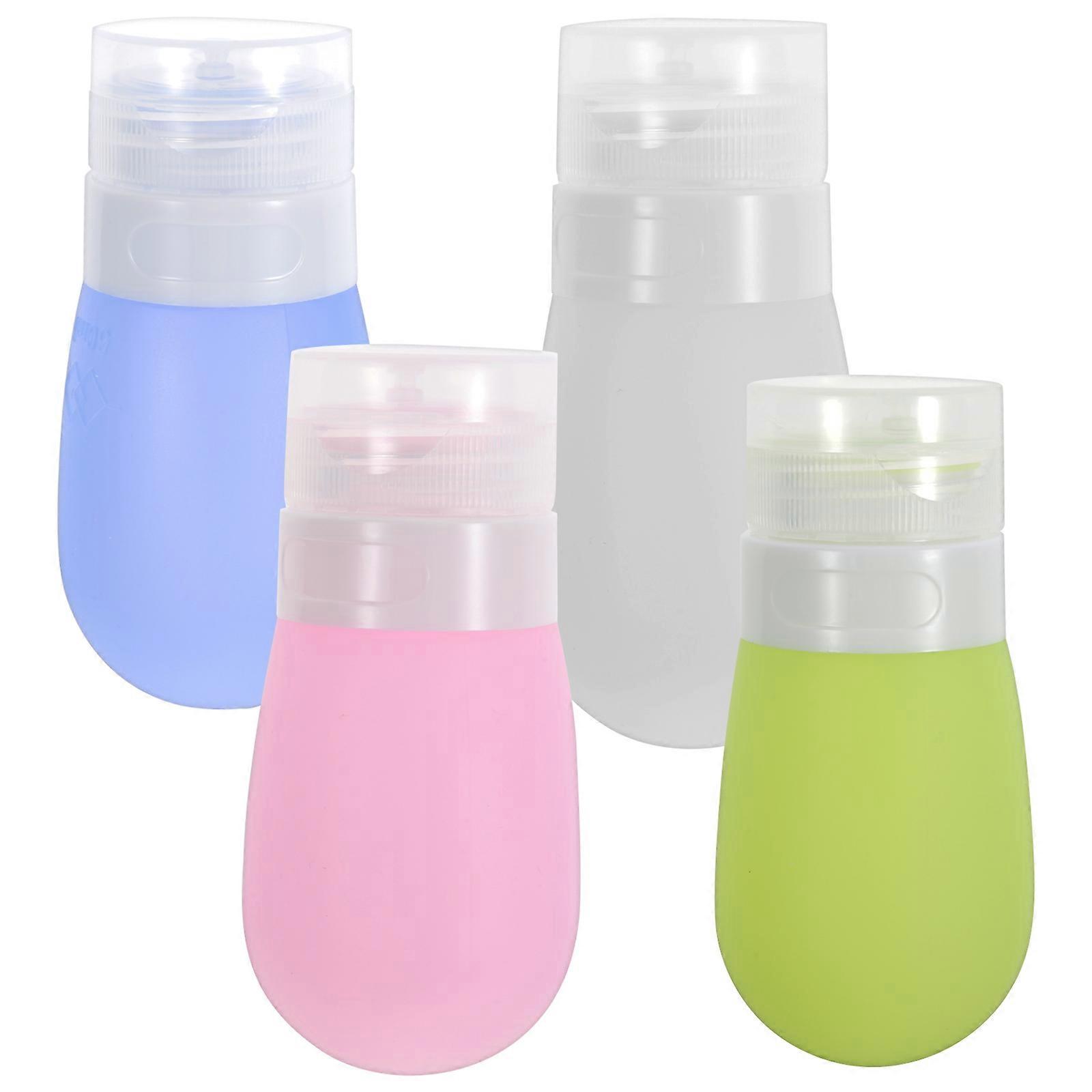 4Pcs Travel Bottles Silicone Shampoo Bottles Silicone Squeezable Bottles Empty Lotion Containers(60ml)
