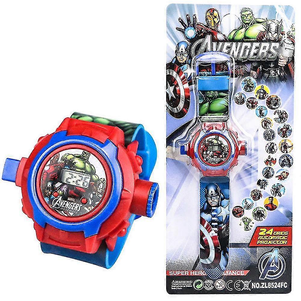 ילדים דמות מצוירת דיגיטלי שעוני יד גיבור על, לשבור את הקרח, הלו קיטי מקרן הקרנה 24 תמונות צעצוע שעונים לילדים מתנת יום הולדת
