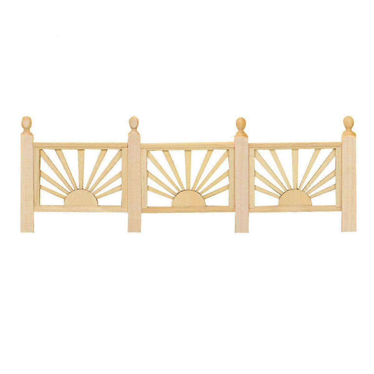 1/12 أثاث صغير شرفة درابزين مشهد صغير نموذج ملحقات السياج الخشبي الحديث