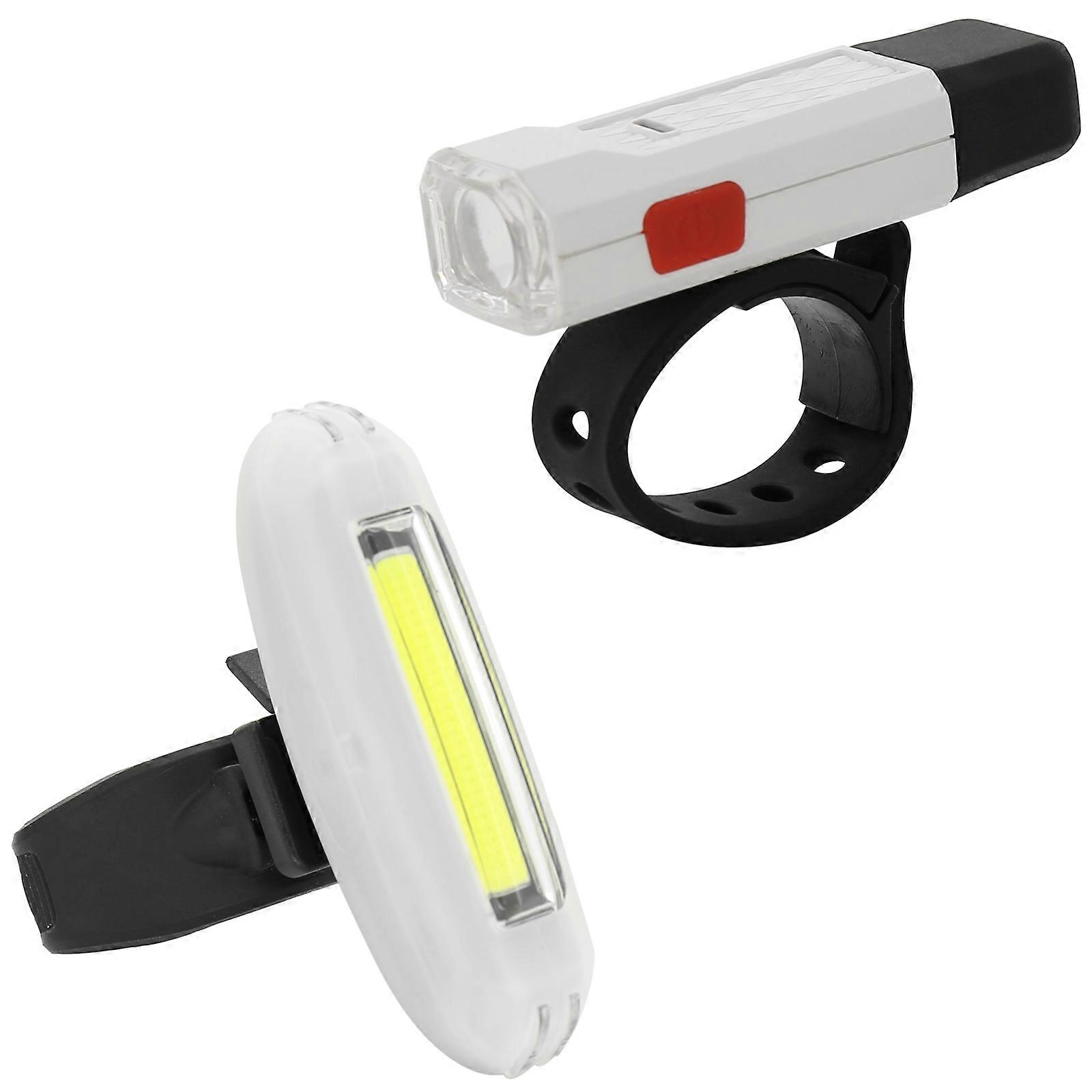 Bike Lights Set USB Rechargeable Bicycle Headlight & Tail Light Waterproof Cycling Front Headlight and Back Light Dual Front & Rear Bright Light