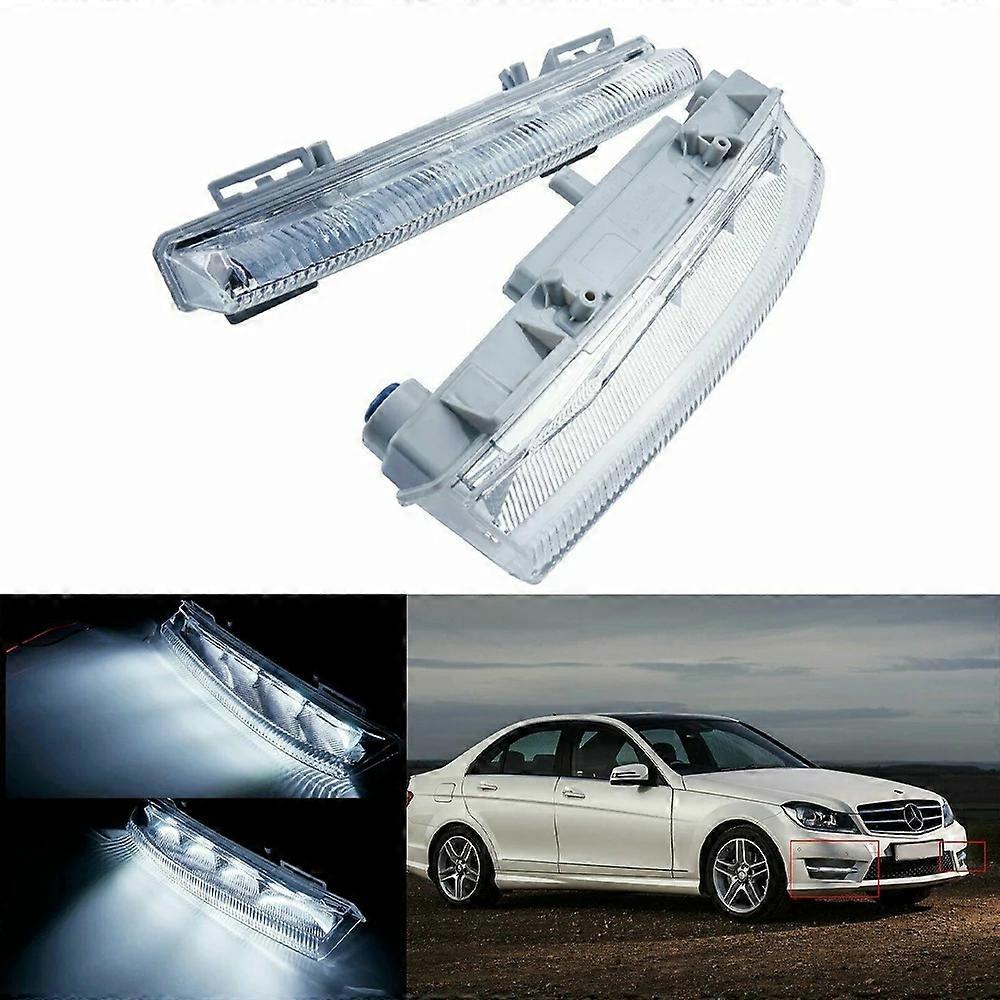 Car Front Left & Right LED Daytime Running Light Fog Bulbs For Mercedes C / E Class W204 W212 R172 A2049068900 A2049069000
