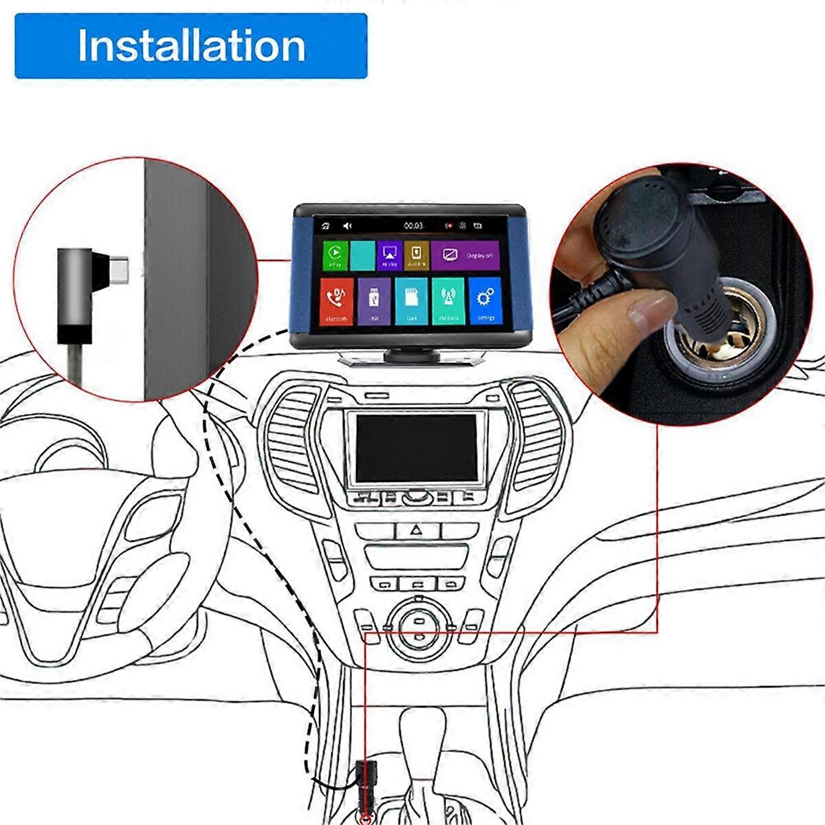 7Inch Car Capacitive Touch Screen Wireless CarPlay and Android Auto Car Portable Multimedia Player