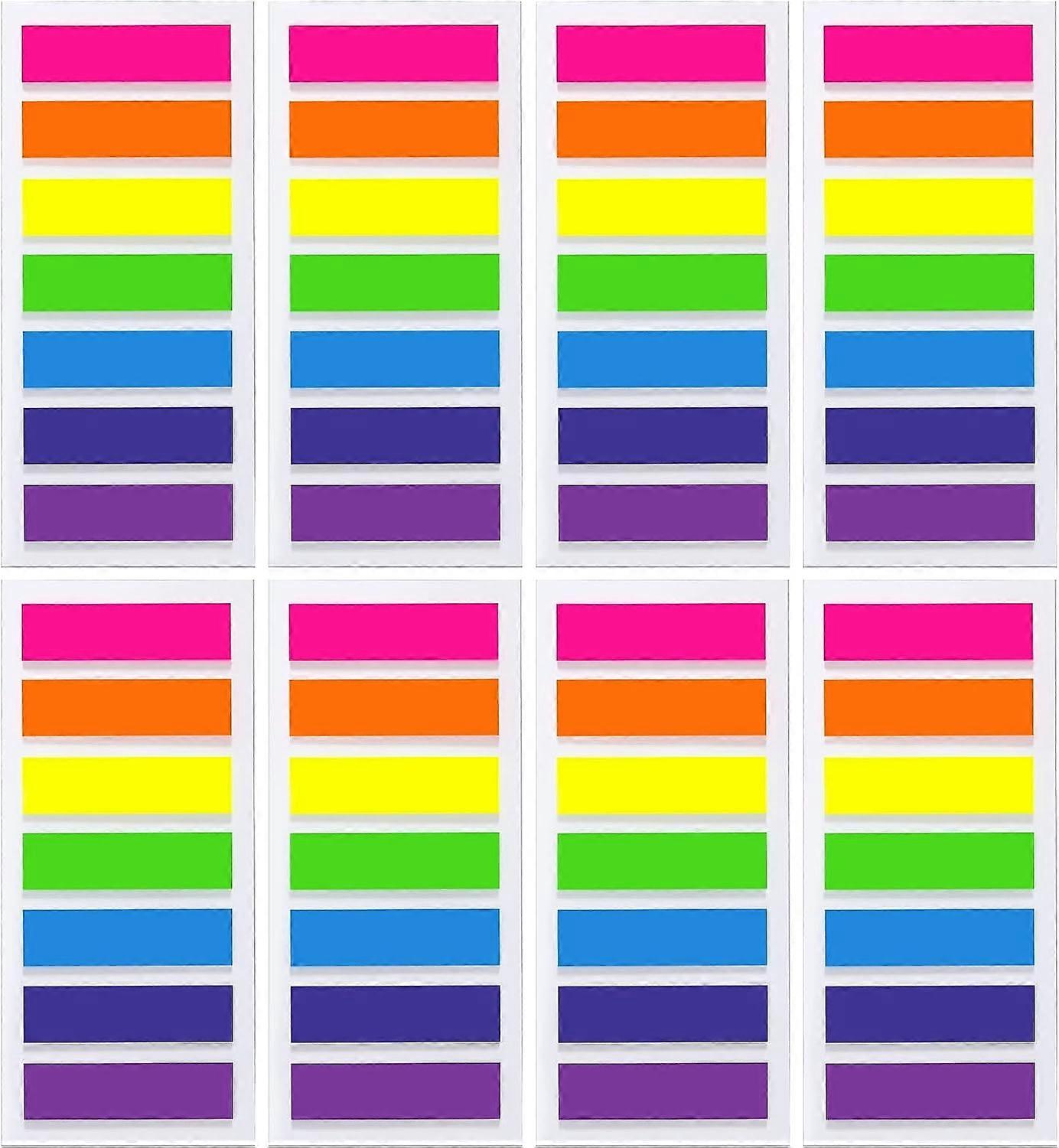 1120 Pcs Adhesive Bookmarks, Sticky Notes Index Adhesive Bookmarks, Page Marker Index Tabs Labels for Marking Pages School and Office 7 Colors (8 Sets