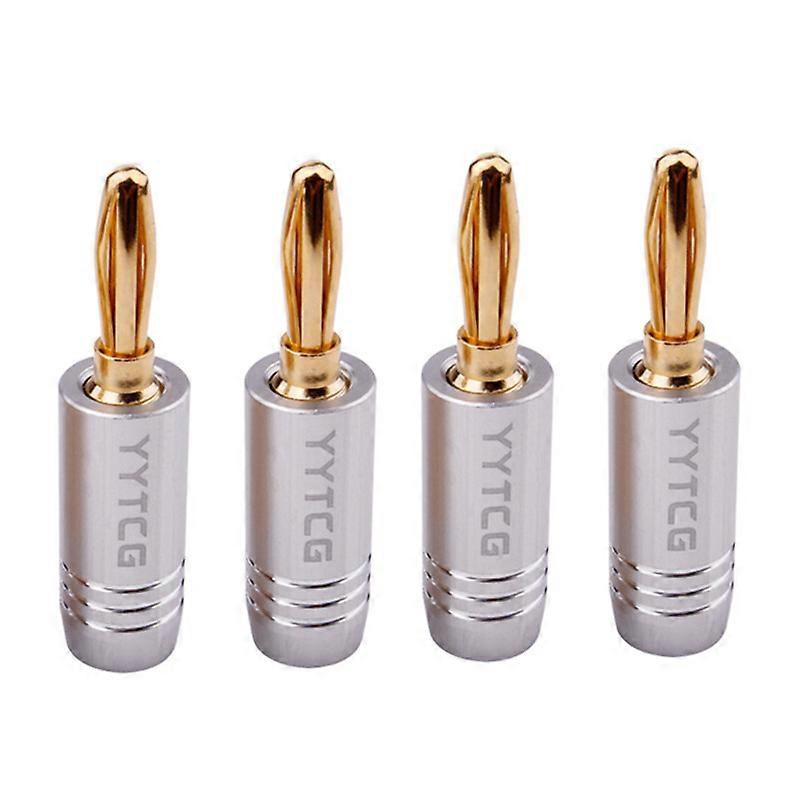 Speaker Terminal Banana Plug Connector Pure Copper 24K Gold-Plated Solderless Audio Cable Amplifier Binding Post Banana Adapters