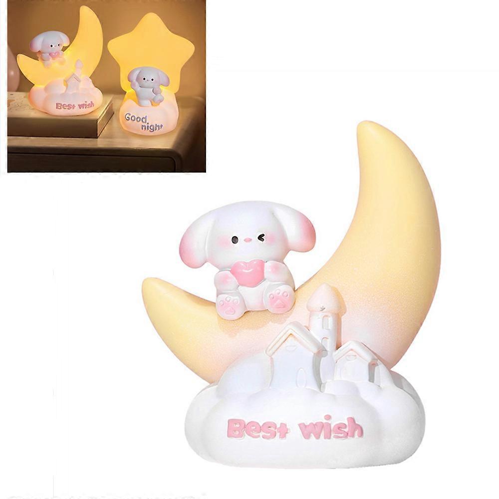 Sweetheart Puppy Nightlight Cute Cartoon Puppy Vinyl Star Lamp Bedroom Bedside Lamp Ornaments