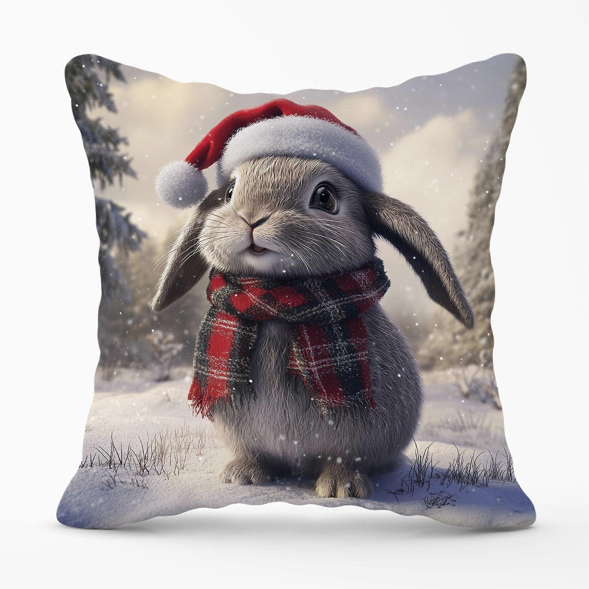Christmas Grey Rabbit Cushion