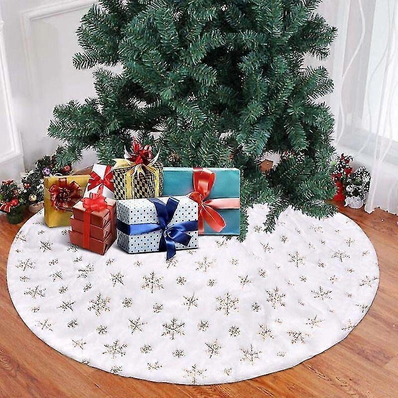 Tree Skirt Embroidered With Golden Sequins 90cm Gift