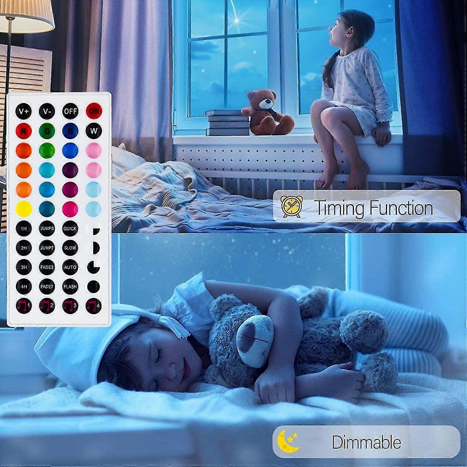 32ft Led Strip Lights For Bedroom, 24v Dimmable Color Changing , 10m Flexible Colored Strip Lighting For Home Decoration