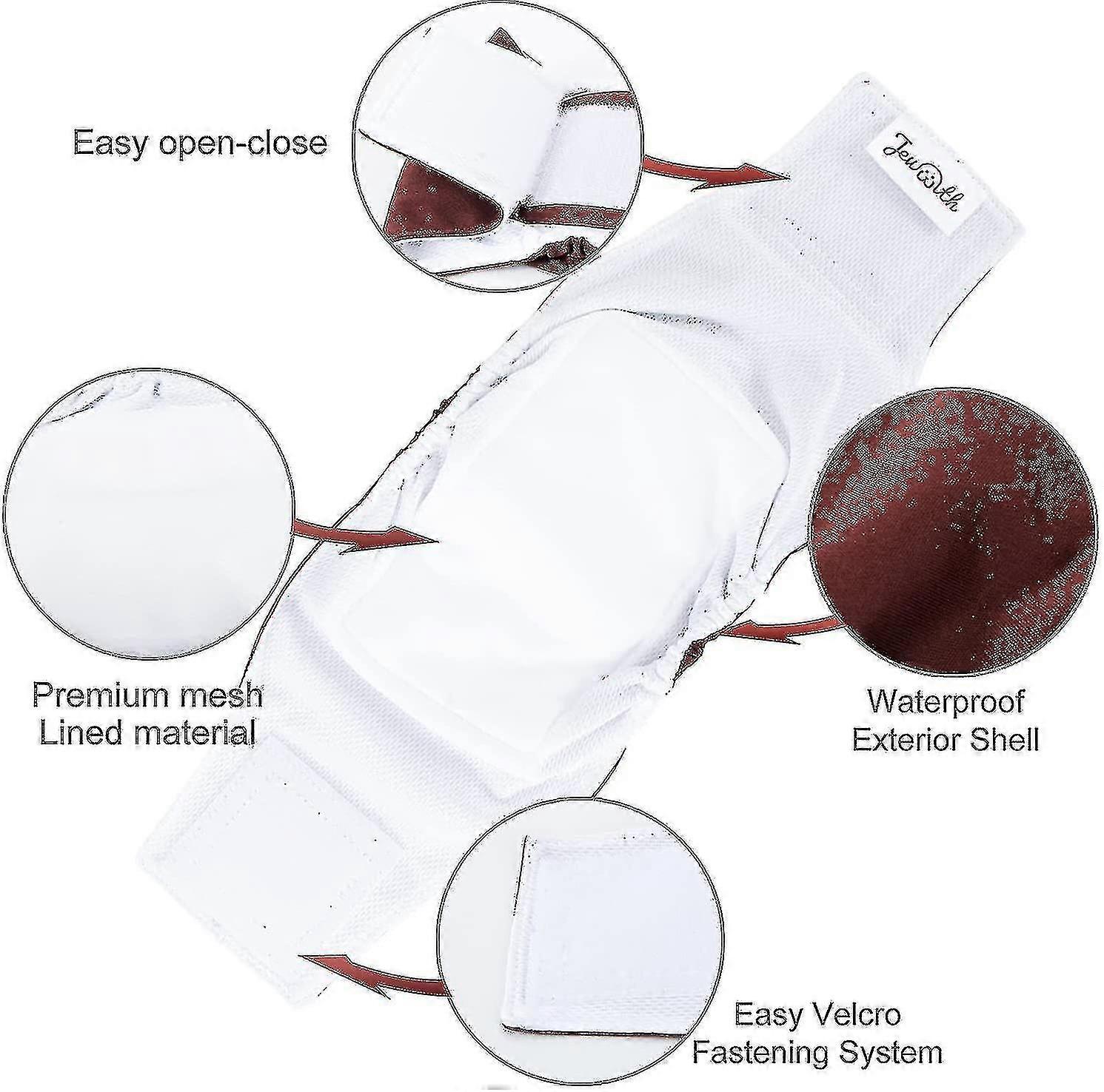 Washable Male Dog Diapers(3 Pack) Reusable Belly Band For Male Dogs