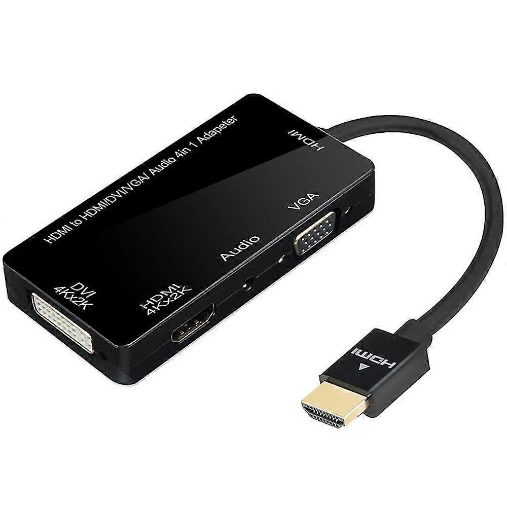 3-in-1 Adapter Cable With Audio-black 4k Different Display
