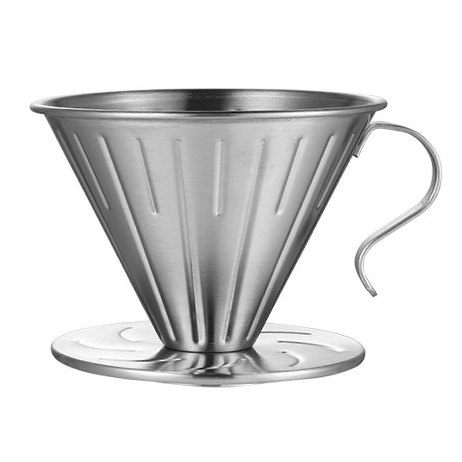 Coffee Dripper V Shaped Slow Drip with Handle 304 Stainless Steel Pour Over Filter Cup for Home KAESI