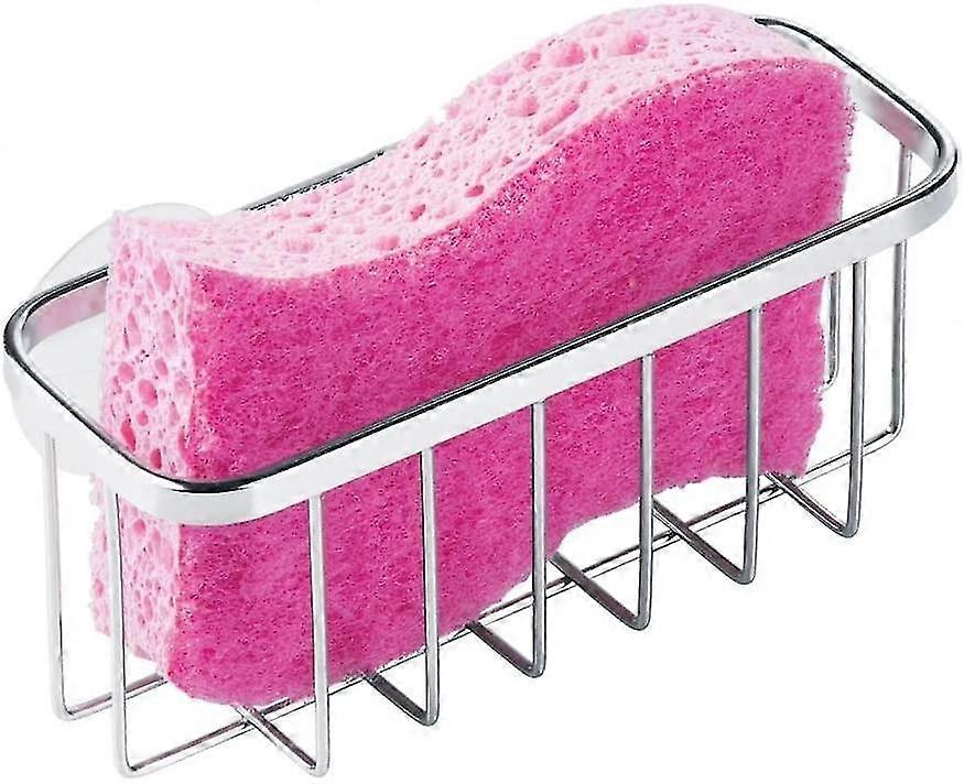 Sink Sponge Holder, Made Of Stainless Steel With Strong Suction Cups, Kitchen Soap Holder For Sponges, Scrubbers, Soap