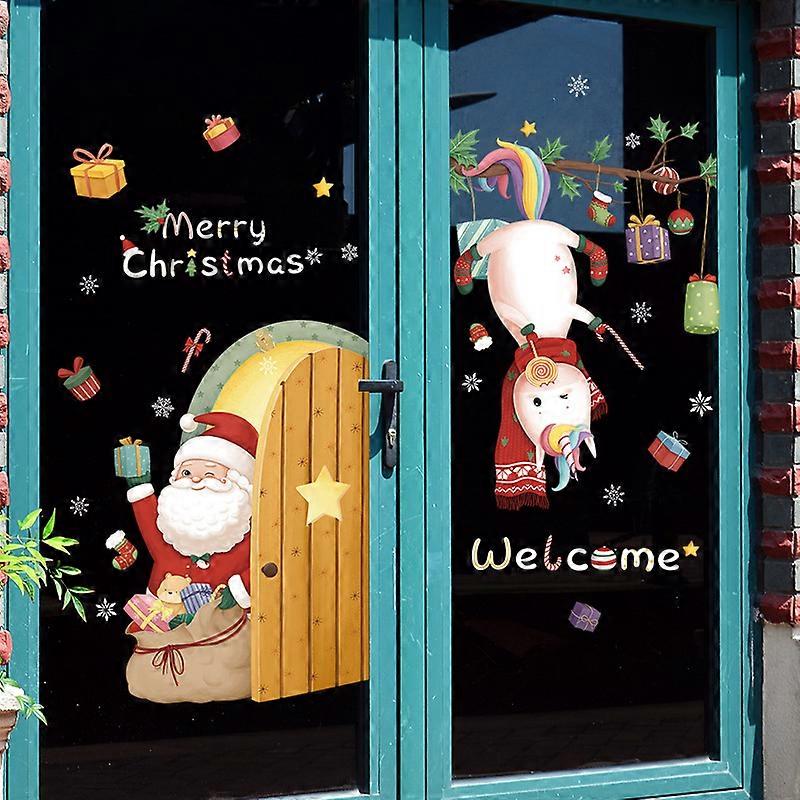 Christmas Window Clings Stickers ,Santa