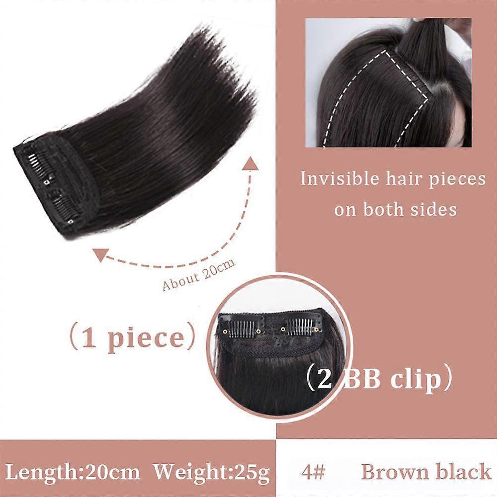合成ストレートヘアパッドファッションヘアボリューム増加ふわふわ見えない自然なクリップ女性用ヘアピース1個