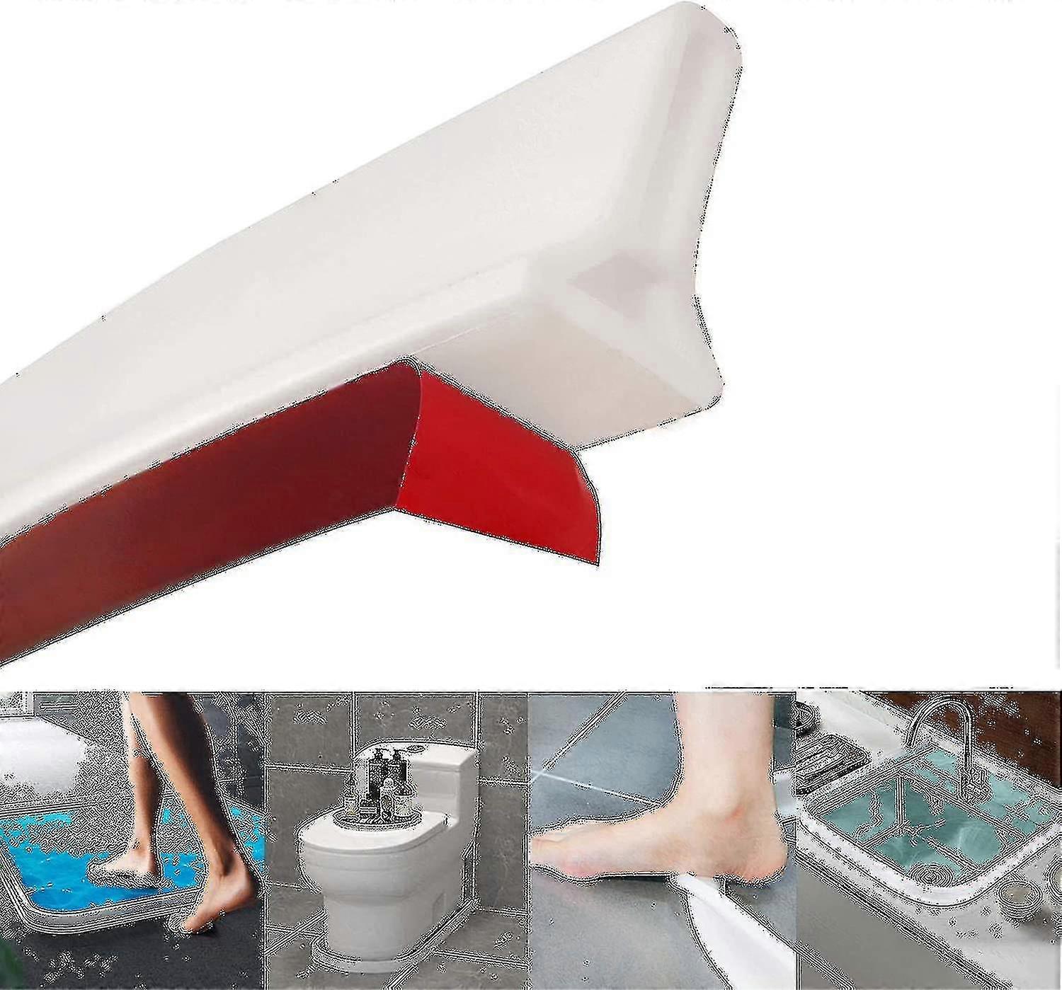 Folding water retention strip for shower, self-adhesive silicone