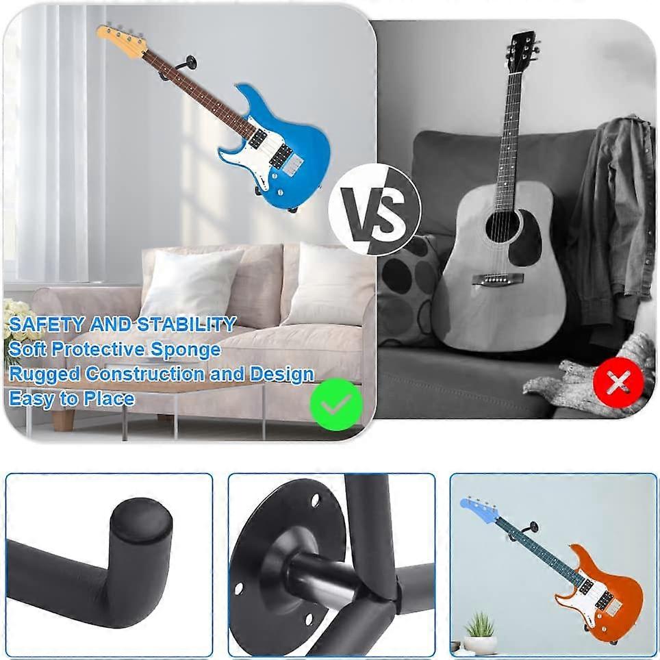 Gancio Da Muro Per Chitarra - Regolabile, Adatto Per Chitarra Classica, Elettrica, Basso - Foto 9