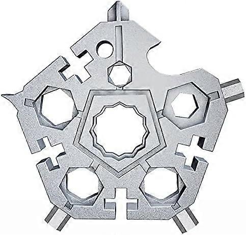 23- in-1 Pentagonal Pocket Tool, 2021 Snowflake Multitool Tool with Stainless Steel, Outdoor Tool for Drill Drive, Screwdriver, Bottle Opener