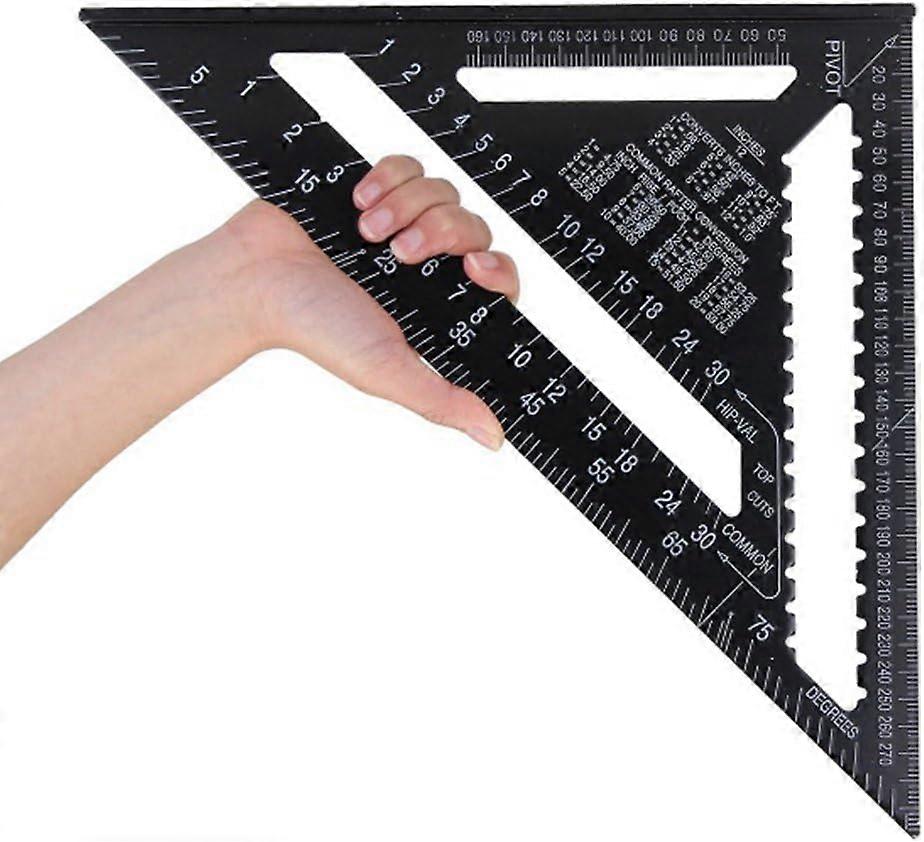 Aluminum Alloy Triangular Ruler High Accuracy Square Protractor Roofing Square Scale Ruler For Engineer Carpenter