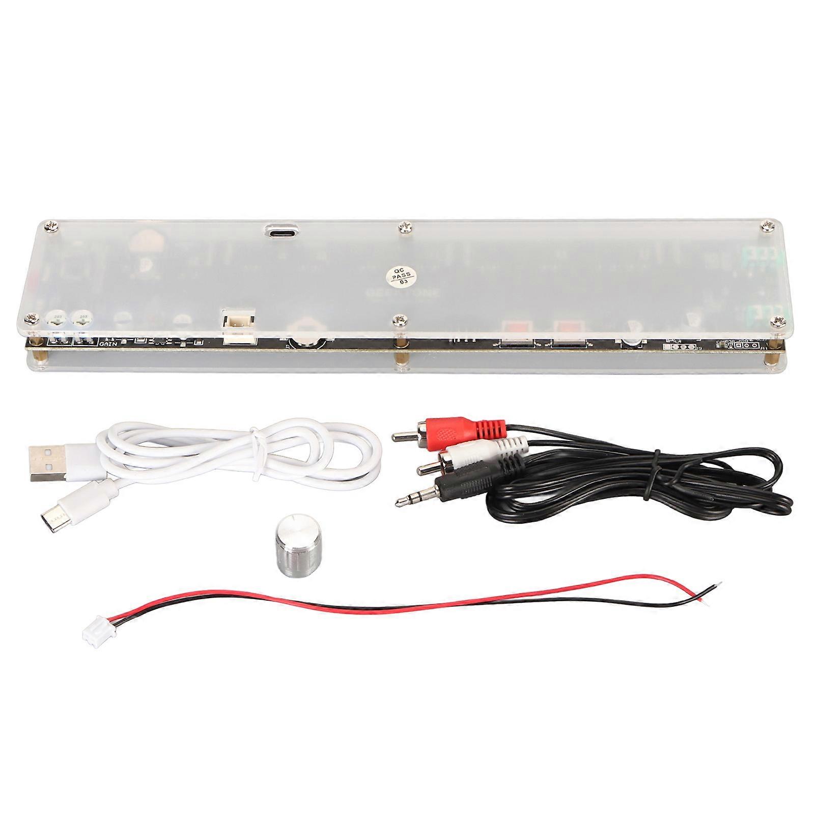 Music Spectrum Level Light Dual Channel DSP 15 Band Digital Equalizer Voice Activated Pickup Rhythm Light with Acrylic Shell