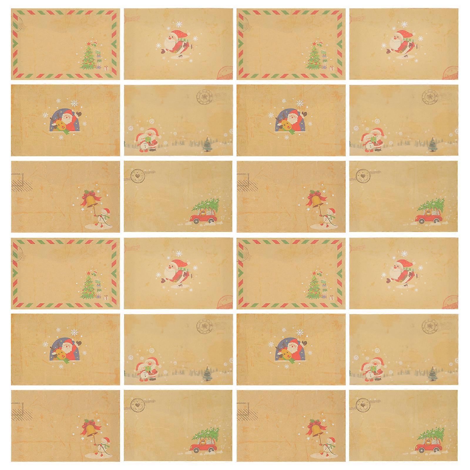 24 قطعة عيد الميلاد كرافت خمر دعوة مغلف حفل زفاف عيد ميلاد حفل دعوة مغلف