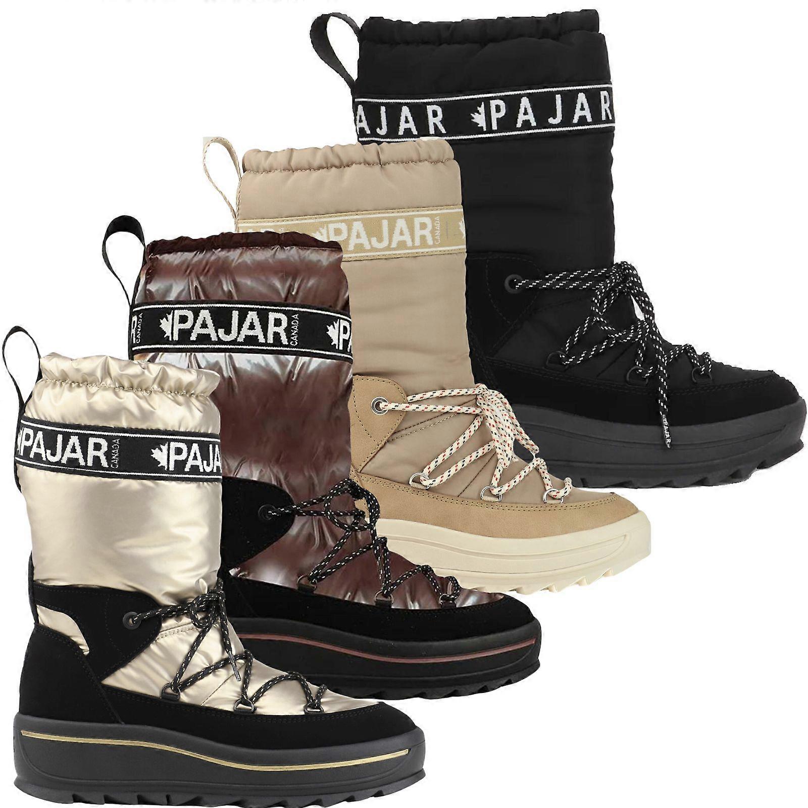 Pajar Womens Galaxy High Pull On Zip Up Waterproof Warm Winter Snow Boots