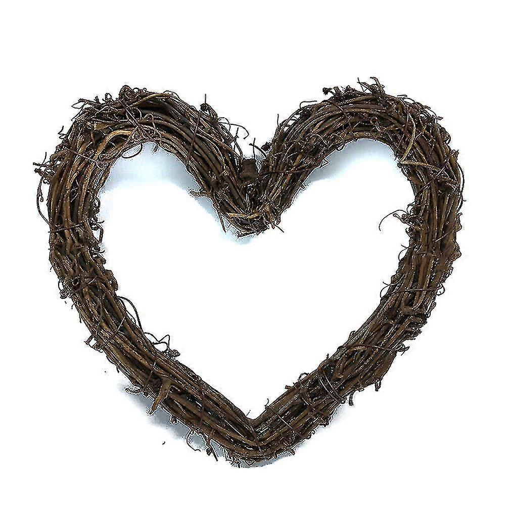 ハートリースナチュラル籐クリスマスパーティー花輪ホーム吊り下げ装飾フラワーショップドア吊り下げ