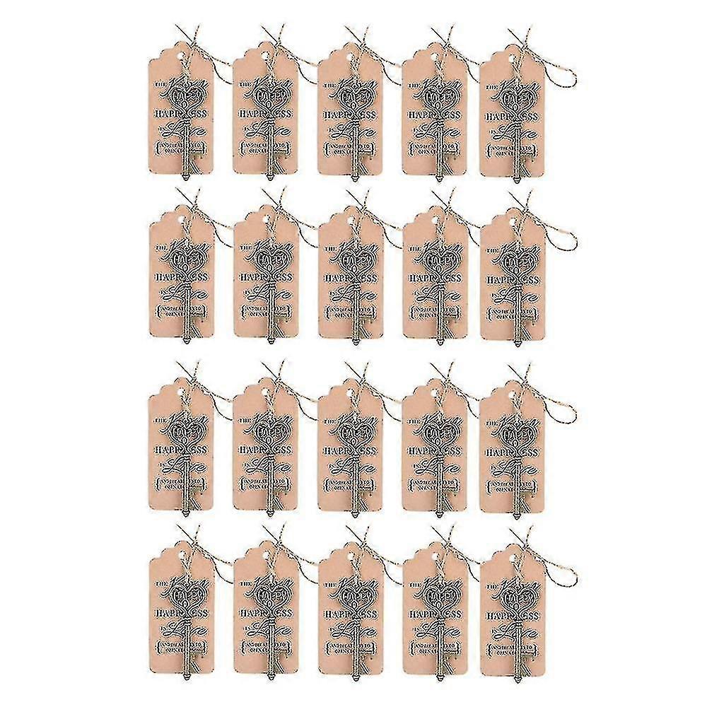 20pcs Key Bottle Opener, Vintage Beer Opener Keychain With Kraft