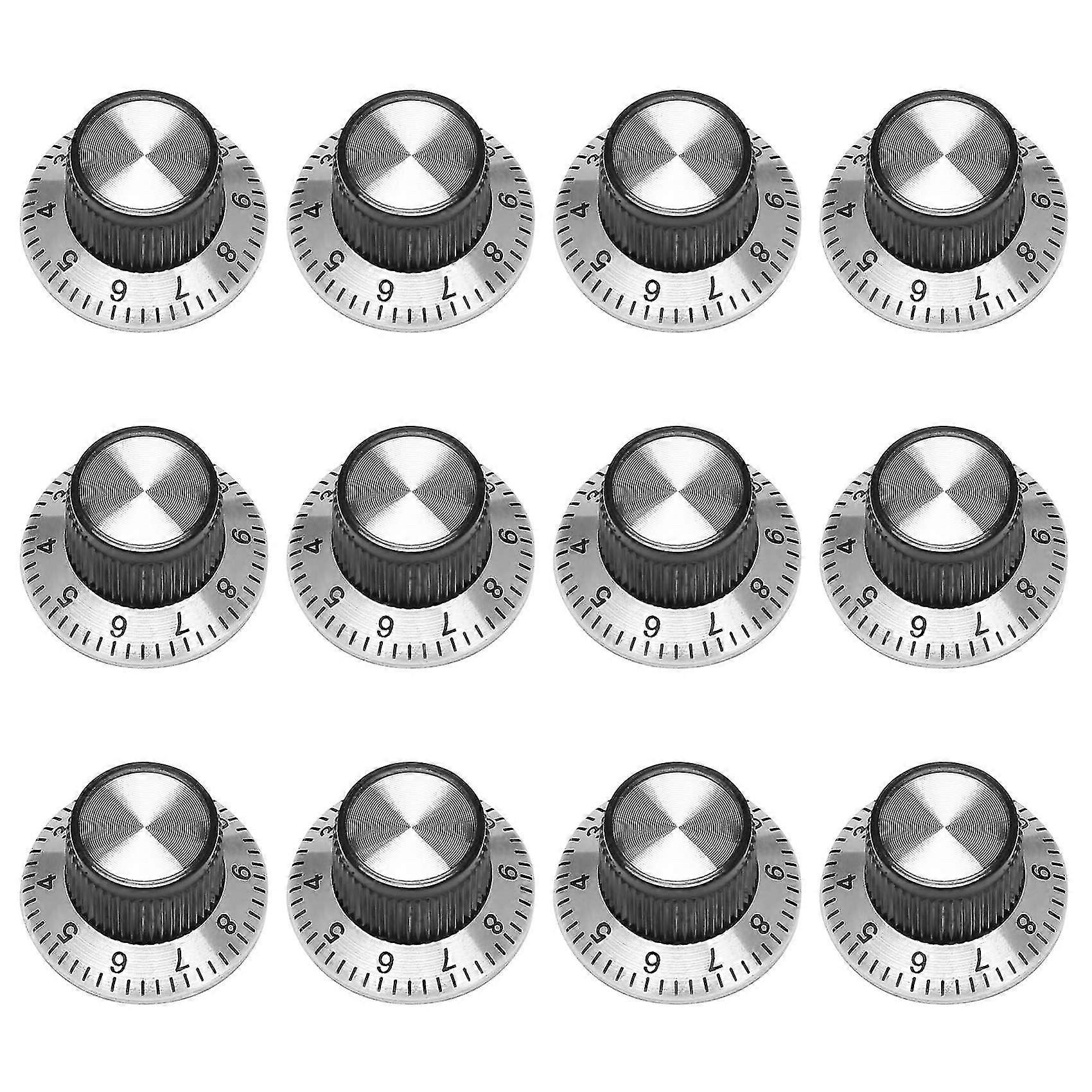12 X Potentiometer Pot Metal Knob With 0-9 Turntable For 6mm Shaft Knob
