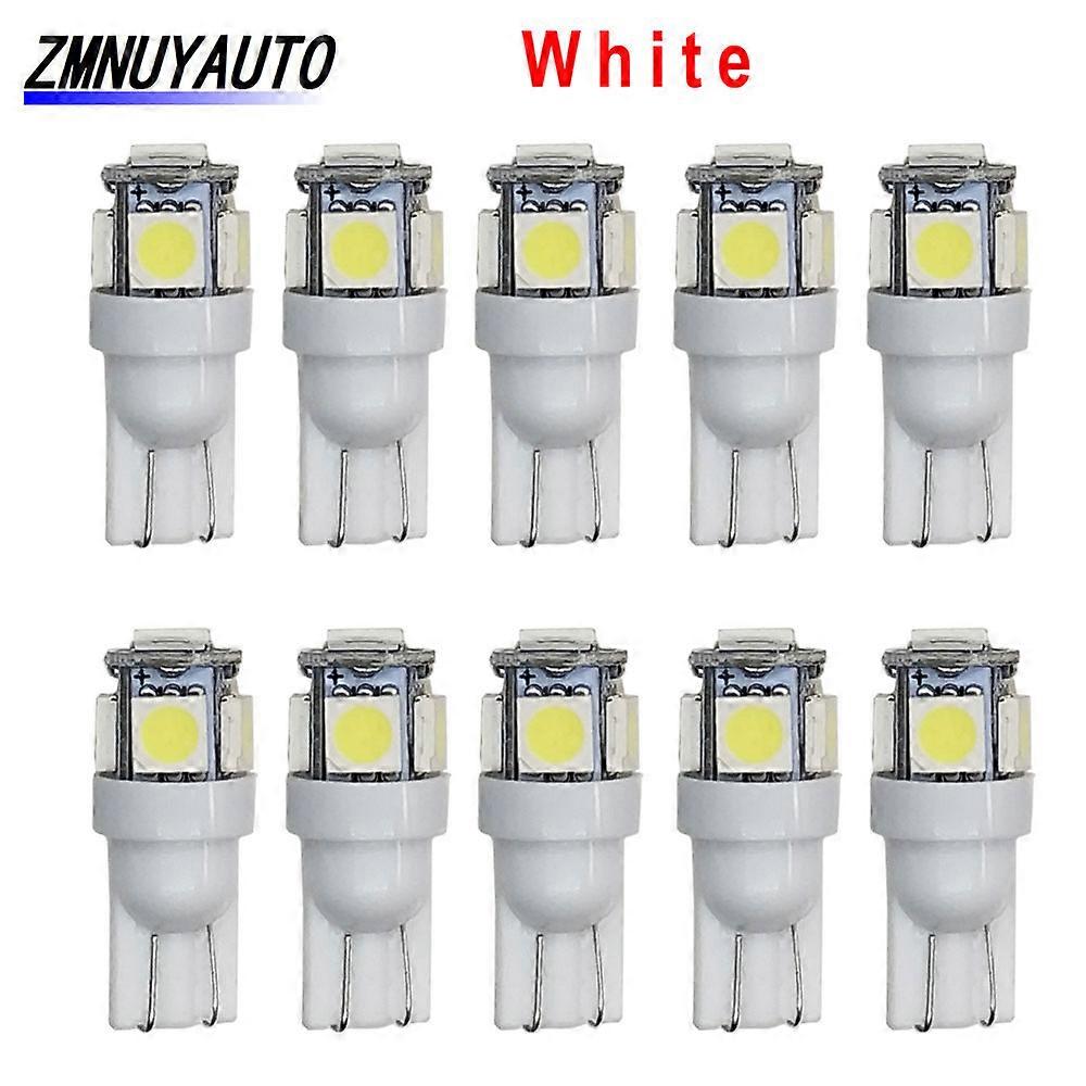 10 pieces T10 LED W5W 5050 5SMD LED LIGHT IN IMPORTED LIGHT LIGHT BULD PLATE Ampbage Turning lamps 5W5 T10 T10 Blue pink 12 V - White