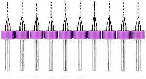 10pcs 0.5mm-2.5mm Tungsten Carbide Rotary Drill Bits 1/8" Shank for PCB, Dremel, Jewelry, CNC, Soft Metals, Circuit Board, Engraving Tool, Multicolor