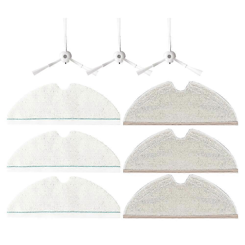 9pcs For Roborock T8/q7 Max/ Max+ Robot Washable Mop Cloth Side Brush