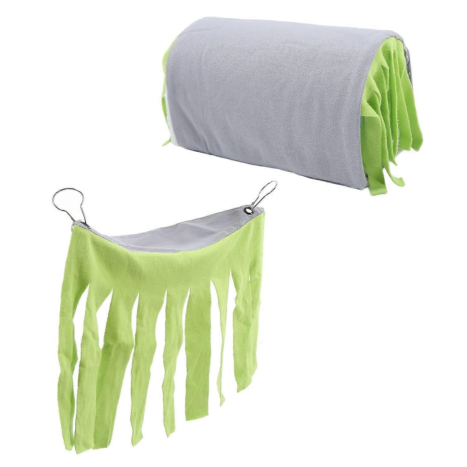 Pet Tunnel House Removable Small Animal Hideout Playing Tube with Hammock Tassel Curtains for Hamste